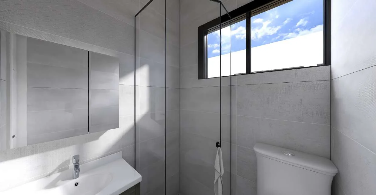 Baño del modelo 2 Contenedores: 1 de 40 Pies Abajo y 1 de 20 Pies Arriba