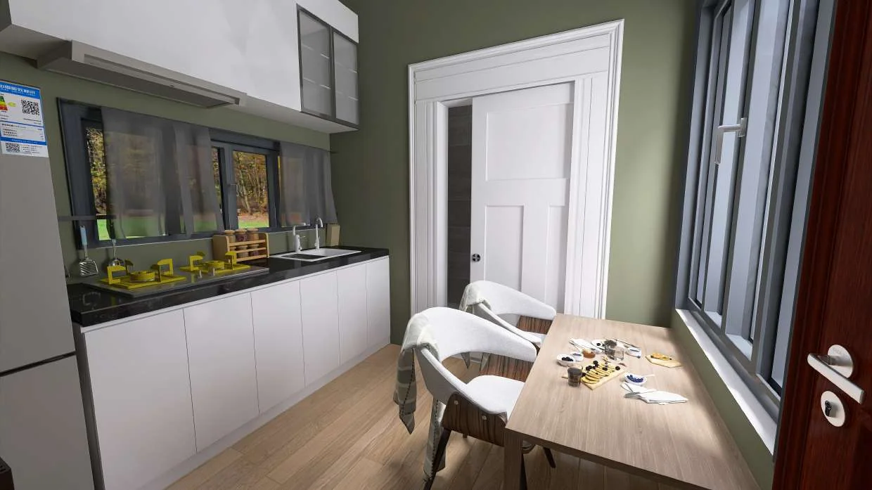 Cocina y comedor del modelo 1 Contenedor de 20 Pies