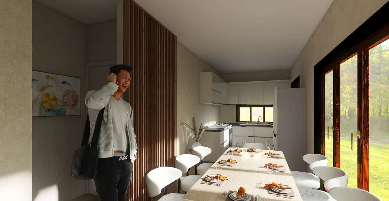 Cocina y comedor del modelo 2 Contenedores Unidos en Paralelo de 40 Pies